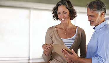 A couple reviewing paperwork